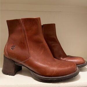 Timberland Women's Tan Leather Ankle Booties